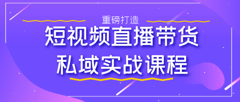 短视频直播带货私域实战课程-渡漳网