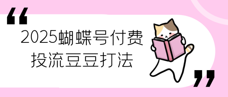 2025蝴蝶号付费投流豆豆打法-渡漳网