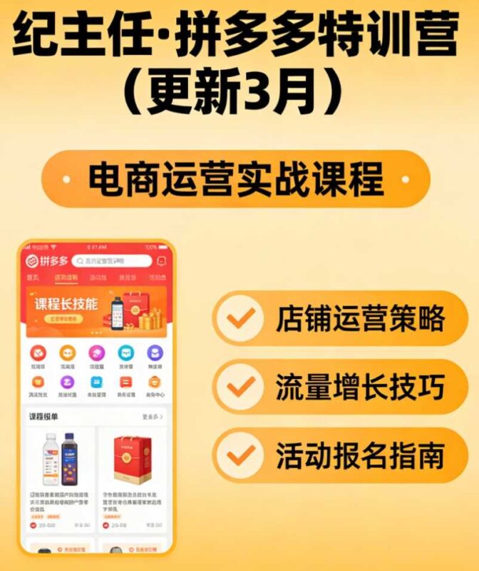 纪主任拼多多特训营-渡漳网