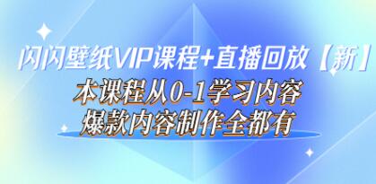 闪闪《壁纸号运营教程》直播回放【新】从0-1学习，爆款内容制作-渡漳网