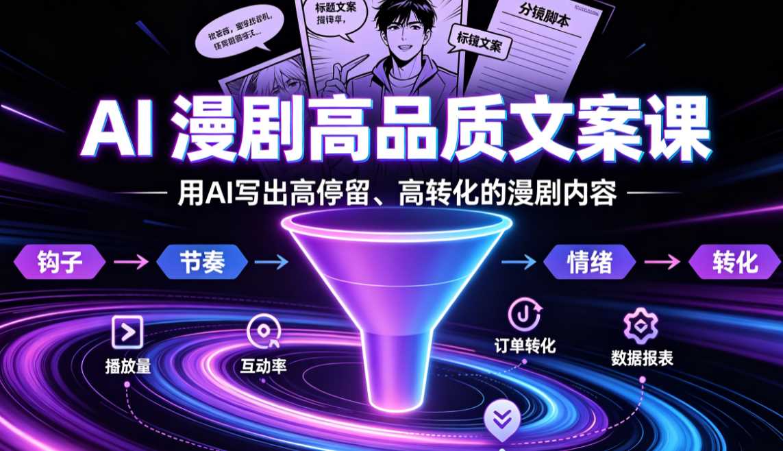 咸鱼说漫AI漫剧高品质文案课