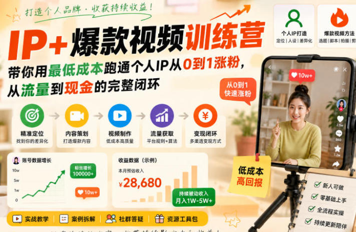 IP爆款视频训练营-渡漳网