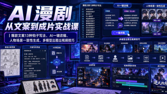 老刘AI漫剧从文案到成片实战课-渡漳网