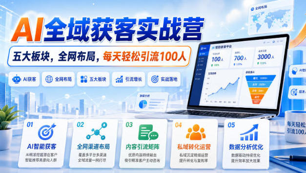 AI全域获客实战营-渡漳网